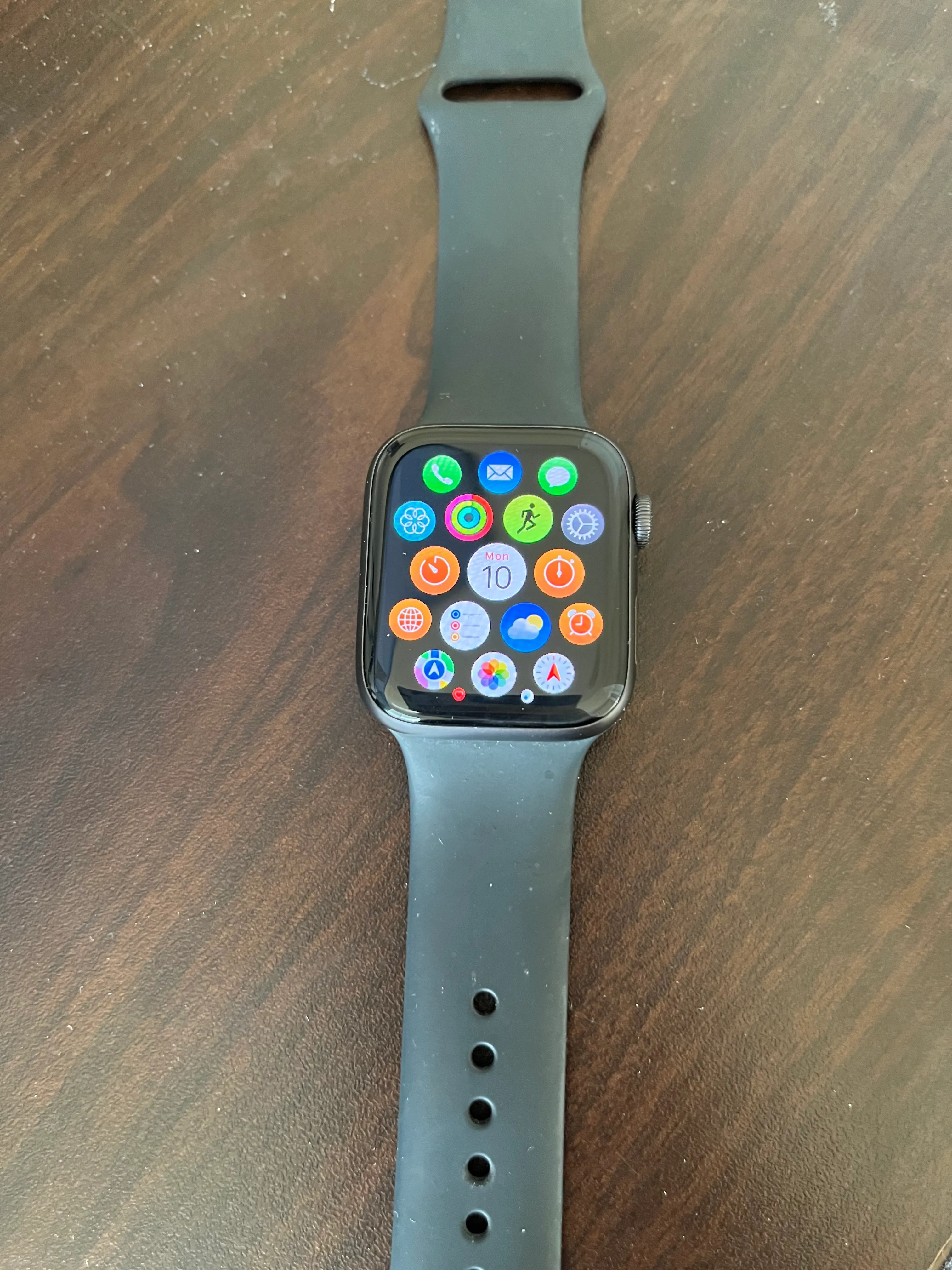 Apple Watch Space Gray Aluminum Case w/ Black Sport Band - Great Condition